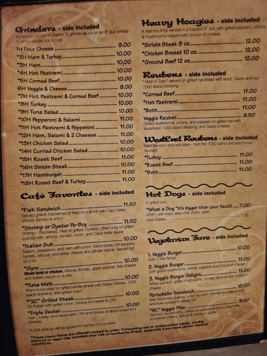 Menu West End Cafe-5