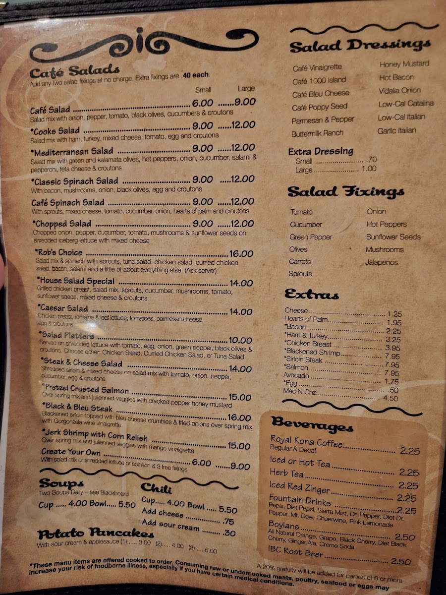 Menu West End Cafe-8
