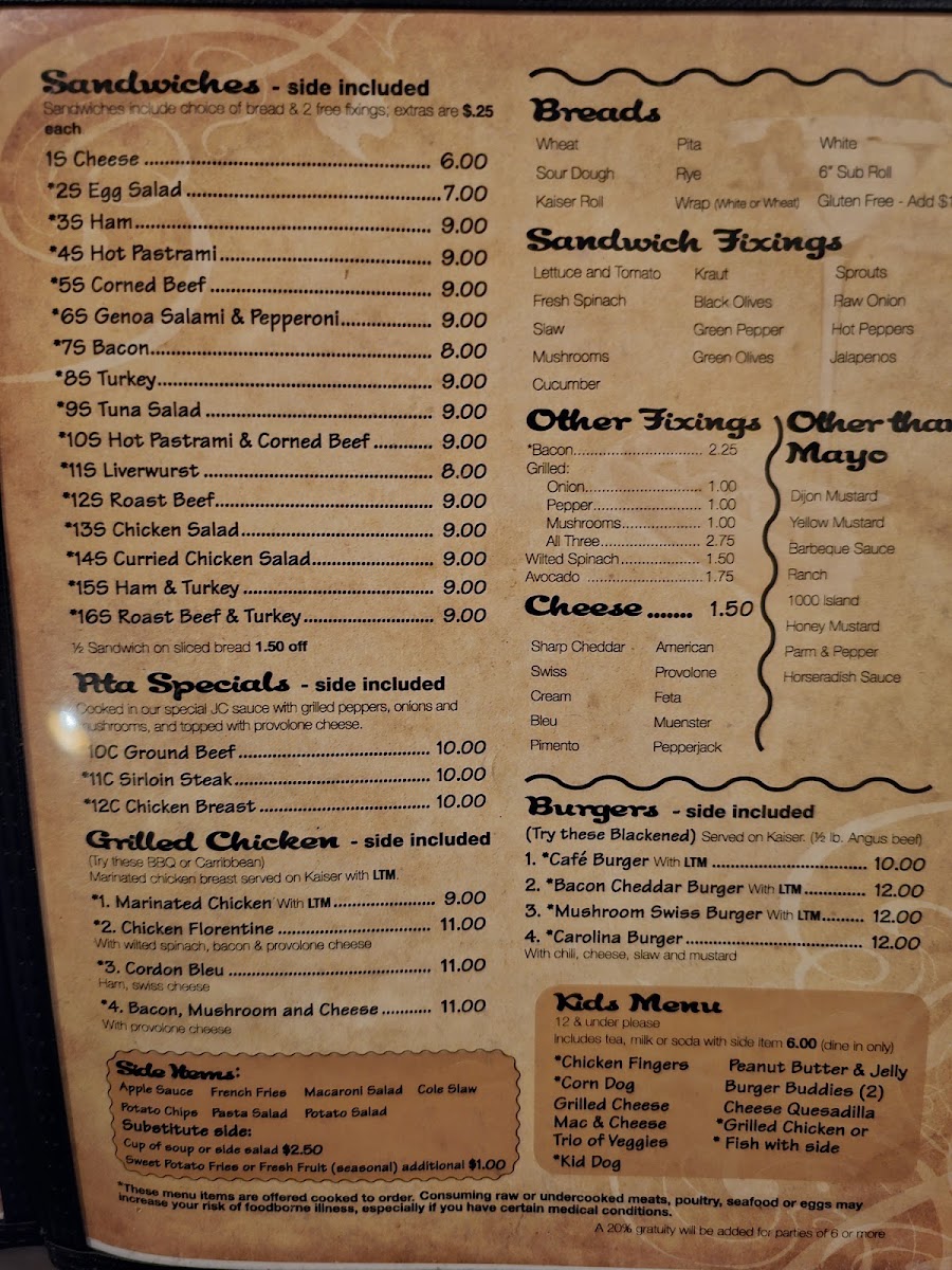 Menu West End Cafe-9